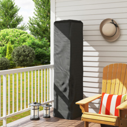 Outsunny Heavy Duty Gas Pyramid Patio Heater Cover, Full Length Outdoor Heater Cover Protector, UPF 30+ Oxford Fabric with Zipper, Black - thumbnail 2