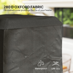 Outsunny Heavy Duty Gas Pyramid Patio Heater Cover, Full Length Outdoor Heater Cover Protector, UPF 30+ Oxford Fabric with Zipper, Black - thumbnail 4