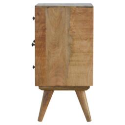 Solid Wood Wall-Mounted Rounded Bedside Table with Drawer, Nordic-Inspired Minimalist Design, Desk for Bedroom, 30L x 36W x 60H cm, Brown - Aosom UK - thumbnail 7