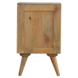 Solid Wood Wall-Mounted Rounded Bedside Table with Drawer, Nordic-Inspired Minimalist Design, Desk for Bedroom, 30L x 36W x 60H cm, Brown - Aosom UK - thumbnail 8