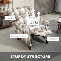 HOMCOM 160° Reclining Armchair, with Footrest - Brown - thumbnail 6
