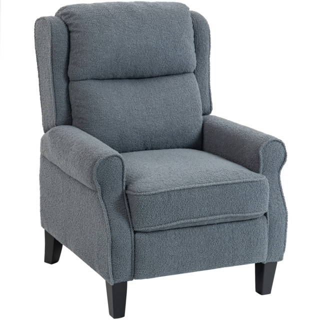 HOMCOM Recliner Armchair with Extended Leg Rest - Grey - image 1