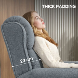 HOMCOM Recliner Armchair with Extended Leg Rest - Grey - thumbnail 6