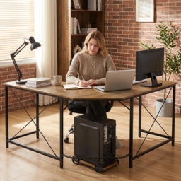 HOMCOM Corner L-Shape Computer Desk PC Workstation Writing Gaming Table Home Office - thumbnail 9