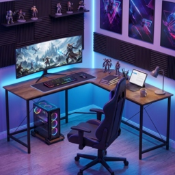 HOMCOM Corner L-Shape Computer Desk PC Workstation Writing Gaming Table Home Office - thumbnail 8