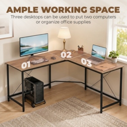 HOMCOM Corner L-Shape Computer Desk PC Workstation Writing Gaming Table Home Office - thumbnail 5