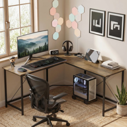 HOMCOM Corner L-Shape Computer Desk PC Workstation Writing Gaming Table Home Office - thumbnail 2