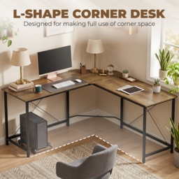 HOMCOM Corner L-Shape Computer Desk PC Workstation Writing Gaming Table Home Office - thumbnail 4