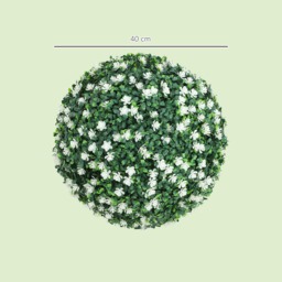 HOMCOM Set of Two Artificial Boxwood Balls Plants - White - thumbnail 3