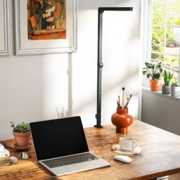 HOMCOM LED Desk Lamp, Dimmable Desk Light with Swing Arm and Clamp, Adjustable Eye-Caring Table Lamp with 2 Colour Modes & 5 Brightness Levels for Study, Drawing, Office, Architect, Task, Black - thumbnail 9