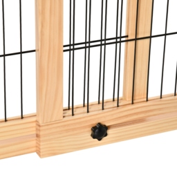 PawHut Adjustable Wooden Pet Gate, Freestanding Dog Barrier Fence with 2 Panels for Doorway, Hallway, 69H x 104-183 cm, Natural - thumbnail 9