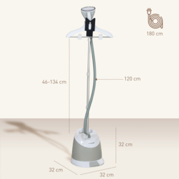 HOMCOM Clothes Steamer, Upright Garment Steamer Wrinkle Remover with Large 1.8L Water Tank, Adjustable Height, for Home Clothing, Light Grey - thumbnail 3