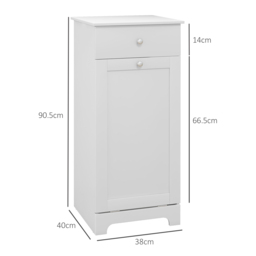 HOMCOM Bathroom Cabinet with Laundry Basket, Bathroom Storage Unit with Foldable Laundry Hamper and Drawer for Washroom, White - Aosom UK - thumbnail 3