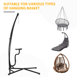 Outsunny Hammock Chair Stand Only Construction Heavy Duty Metal C-Stand for Hanging Hammock Chair Porch Swing Indoor or Outdoor Use - thumbnail 7