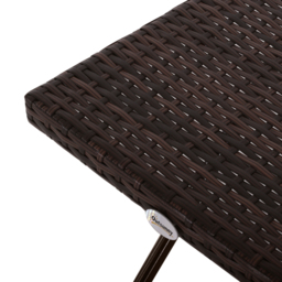 Outsunny Garden Small Folding Square Rattan Coffee Table Bistro Balcony Outdoor Wicker Weave Side Table 40H x 40L x 40Wcm Brown - thumbnail 8
