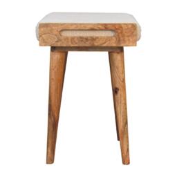 Solid Mango Wood Tray-Style Footstool with High-Resilience Cushioning, Upholstered Seat with Scandi Legs, 35L x 50W x 52H cm, Brown - Aosom UK - thumbnail 9