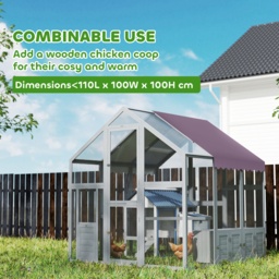 PawHut Large Walk In Chicken Run with Waterproof & Anti-UV Cover, for 6-8 Chickens, for Garden, Farm, 5.5' x 6' x 6' - thumbnail 7
