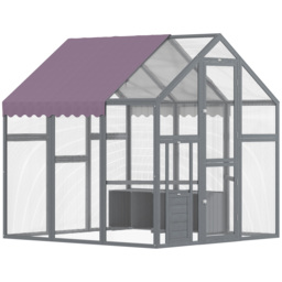 PawHut Large Walk In Chicken Run with Waterproof & Anti-UV Cover, for 6-8 Chickens, for Garden, Farm, 5.5' x 6' x 6' - thumbnail 1