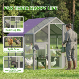 PawHut Large Walk In Chicken Run with Waterproof & Anti-UV Cover, for 6-8 Chickens, for Garden, Farm, 5.5' x 6' x 6' - thumbnail 8