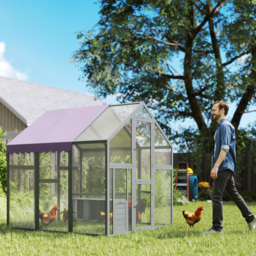 PawHut Large Walk In Chicken Run with Waterproof & Anti-UV Cover, for 6-8 Chickens, for Garden, Farm, 5.5' x 6' x 6' - thumbnail 2