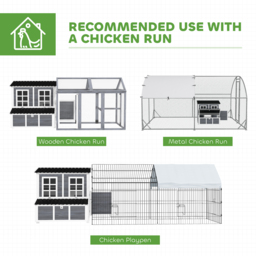 PawHut Wooden Chicken Coop with Nesting Box, Slide-Out Tray, Perches, for 4-6 Chickens, 100 x 86 x 100cm - thumbnail 8