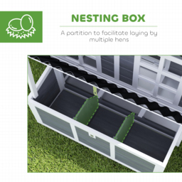 PawHut Wooden Chicken Coop with Nesting Box, Slide-Out Tray, Perches, for 4-6 Chickens, 100 x 86 x 100cm - thumbnail 5