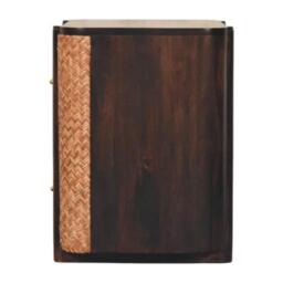 Solid Mango Wood Nightstand, 2-Drawers, Bedside Chest for Living Room/Bedroom, 38L x 50W x 50H cm, Brown - Aosom UK - thumbnail 7