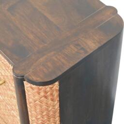 Solid Mango Wood Nightstand, 2-Drawers, Bedside Chest for Living Room/Bedroom, 38L x 50W x 50H cm, Brown - Aosom UK - thumbnail 4