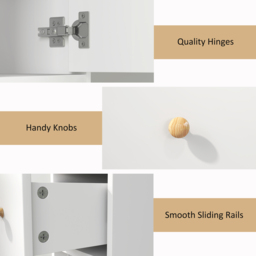 HOMCOM 178 cm Narrow Tall Bathroom Cabinet - White - thumbnail 7
