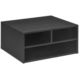 HOMCOM Desktop Printer Stand with Storage, 2-Tier Desk Organizer with 3 Open Compartments for Home Office, Black - Aosom UK