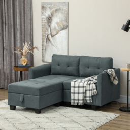 HOMCOM 'L' Shape Modular Storage Sofa - Dark Grey - Aosom UK - thumbnail 2