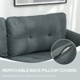 HOMCOM 'L' Shape Modular Storage Sofa - Dark Grey - Aosom UK - thumbnail 7