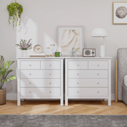 HOMCOM White Storage Cabinet with 5 Drawers, Chest of Drawers with Metal Handles and Runners for Bedroom Living room, Nursery, Closet - Aosom UK - thumbnail 8