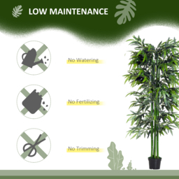 Outsunny 6ft Artificial Bamboo Tree Plant Greenary in A Pot for Home Office Planter 1.8M - thumbnail 6
