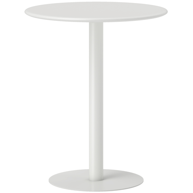 HOMCOM Dining Table, Round Kitchen Table with Steel Base for Living Room, Dining Room, 60 x 60 x 72cm, White - image 1