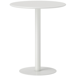 HOMCOM Dining Table, Round Kitchen Table with Steel Base for Living Room, Dining Room, 60 x 60 x 72cm, White - thumbnail 1