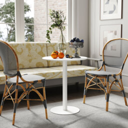 HOMCOM Dining Table, Round Kitchen Table with Steel Base for Living Room, Dining Room, 60 x 60 x 72cm, White - thumbnail 7