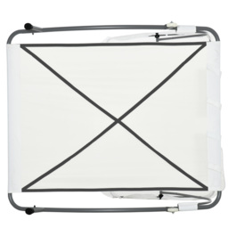 Outsunny Patio Double Hammock Sun Lounger Bed w/ Canopy Shelter, Wheels & 2 Pillows, White - thumbnail 8