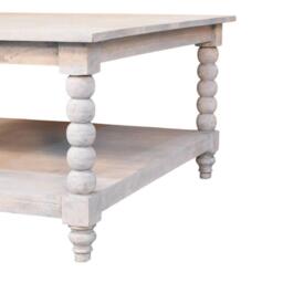 Wood Coffee Table with Open Storage Slot, Side Table with Durable Hand-Finished Circular Design for Living Room, 80L x 80W x 45H cm, Beige - Aosom UK - thumbnail 7