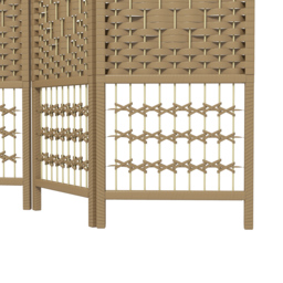 HOMCOM 3 Panel Folding Room Divider, Privacy Screen, Freestanding Paravent Partition Separator Natural Wood - thumbnail 9