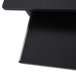 HOMCOM Compact Small Computer PC Table Wooden Desk Keyboard Tray Storage Shelf Modern Corner Table Home Office Gaming and Study Black - thumbnail 8