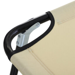 Outsunny Reclining Lounger: Foldable, 5-Position Backrest, Portable & Lightweight, Beige - Aosom UK - thumbnail 8