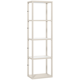 HOMCOM LED Floor Lamp with Glass Shelves, 4 Layers Dimmable Tall Standing Lamp, Modern Column Shelf Floor Light for Living Room, Bedroom, Office, Oak