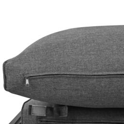 6-Piece Outdoor Sofa Set, Sectional Sofa Set with Acacia Wood Tables, Galvanised Iron Frame, 160L x 64W x 75H cm, Grey - Aosom UK - thumbnail 9