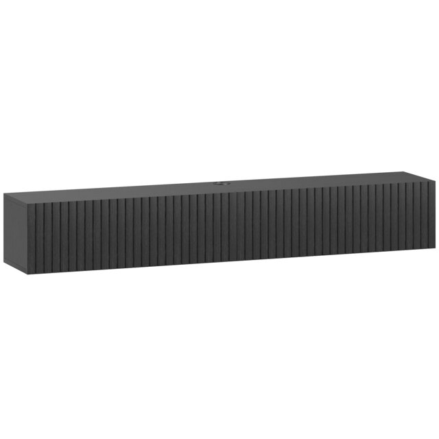 "HOMCOM 140cm Floating TV Stand, Wall Mount TV Unit with Cable Management Hole, Fits up to 72"" TV, Black" - image 1