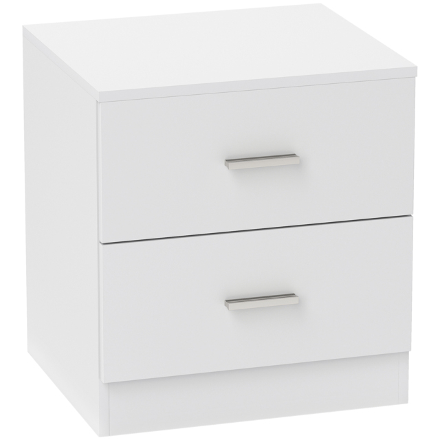 HOMCOM Modern Bedside Table, 2 Drawer Nightstand, Bedroom Living Room Side Storage Unit, Oak - Aosom UK - image 1