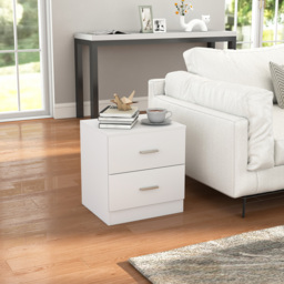 HOMCOM Modern Bedside Table, 2 Drawer Nightstand, Bedroom Living Room Side Storage Unit, Oak - Aosom UK - thumbnail 8