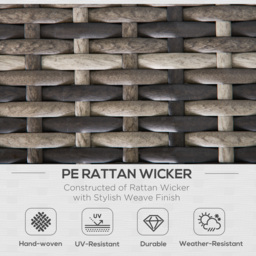 Outsunny Rattan Wicker Corner Sofa, Garden Furniture Single Chair with Cushions, Deep Grey - Aosom UK - thumbnail 4