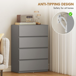HOMCOM Chest of Drawers, 4-Drawer Storage Cabinets, Modern Dresser, Storage Drawer Unit for Bedroom - thumbnail 5