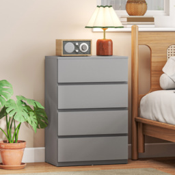 HOMCOM Chest of Drawers, 4-Drawer Storage Cabinets, Modern Dresser, Storage Drawer Unit for Bedroom - thumbnail 2